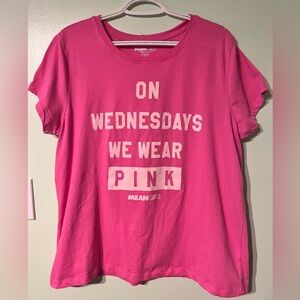 Mean Girls On Wednesdays We Wear Pink Graphic Print T-Shirt. XL. NWOT.